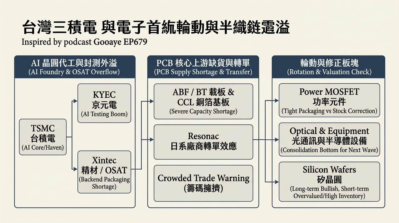 股癌 EP679 深度研究報告 · 台灣電子鏈轉單與半導體封測輪動 預覽圖