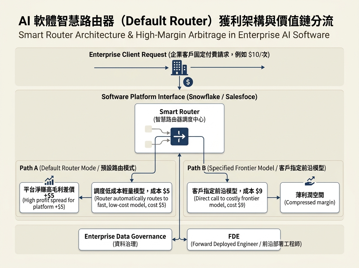 AI 軟體智慧路由器（Default Router）獲利架構與價值鏈分流